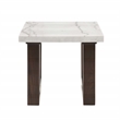 Bowery Hill White and Brown Marble Square End Table with Double U-Shaped Base