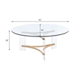 Bowery Hill Round Glass Coffee Table with Acrylic Legs in Gold and Clear