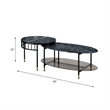 Bowery Hill Silas 2-Piece Nesting Coffee Table in Black Faux Marble