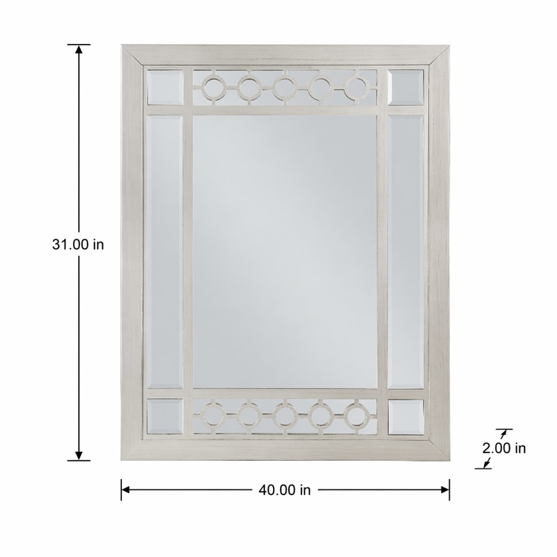 Bowery Hill Vertical Wooden Frame Mirror with Silver Finish