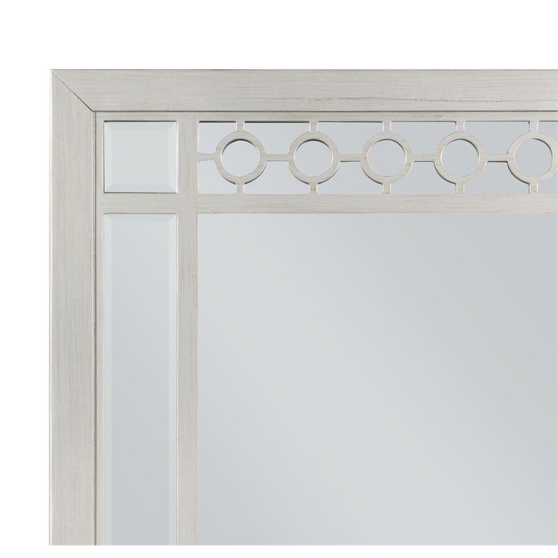 Bowery Hill Vertical Wooden Frame Mirror with Silver Finish