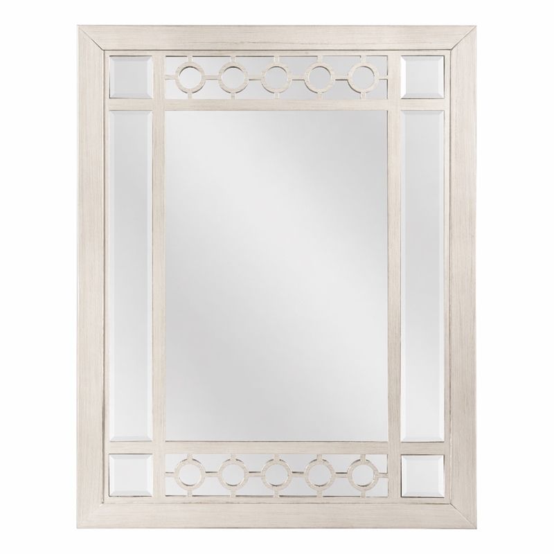 Bowery Hill Vertical Wooden Frame Mirror with Silver Finish