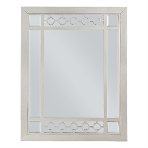 Bowery Hill Vertical Wooden Frame Mirror with Silver Finish