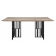 Bowery Hill Rectangular Wood & Metal Dining Table in Antique Oak & Black
