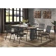 Bowery Hill Rectangular Wood & Metal Dining Table in Antique Oak & Black