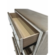 Bowery Hill Velvet Upholstered 5-Drawer Chest with Wood Frame in Beige