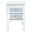 Bowery Hill Mirrored Accent Table with 2 Drawers and Faux Diamonds