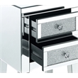Bowery Hill Mirrored Accent Table with 2 Drawers and Faux Diamonds