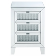 Bowery Hill Mirrored Accent Table with 3 Drawers and Faux Diamonds