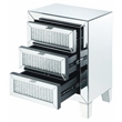 Bowery Hill Mirrored Accent Table with 3 Drawers and Faux Diamonds