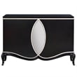 Bowery Hill 2-Door Rectangular Console Cabinet with Mirror Trim in Black