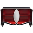 Bowery Hill 2-Door Rectangular Console Cabinet with Mirror Trim in Black