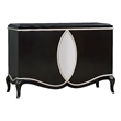 Bowery Hill 2-Door Rectangular Console Cabinet with Mirror Trim in Black
