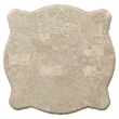 Bowery Hill Marble Top End Table with Carved Floral in Champagne