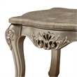 Bowery Hill Marble Top End Table with Carved Floral in Champagne