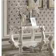 Bowery Hill Square Wood End Table with Bottom Shelf in Bone White