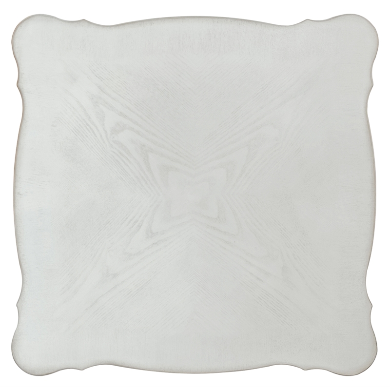Bowery Hill Square Wood End Table with Bottom Shelf in Bone White