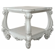 Bowery Hill Square Wood End Table with Bottom Shelf in Bone White