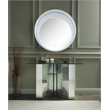 Bowery Hill Round Mirrored Wall Decor with LED Light and Faux Crystals