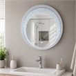 Bowery Hill Round Mirrored Wall Decor with LED Light and Faux Crystals