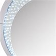 Bowery Hill Round Mirrored Wall Decor with LED Light and Faux Crystals