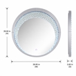 Bowery Hill Round Mirrored Wall Decor with LED Light and Faux Crystals