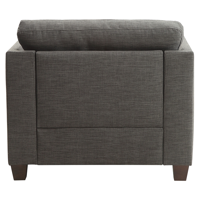 Bowery Hill Track Arm Chair with Nailhead Trim in Light Charcoal Linen
