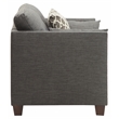 Bowery Hill Track Arm Chair with Nailhead Trim in Light Charcoal Linen