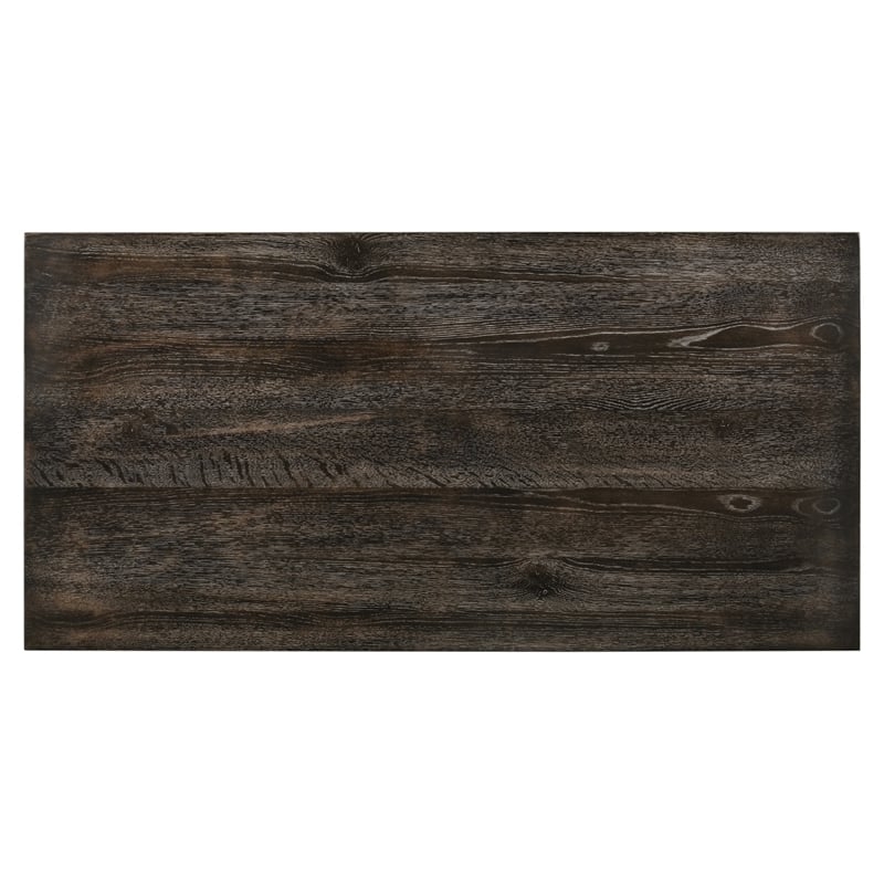Bowery Hill Counter Height Dining Table with Shelf in Weathered Gray Wood