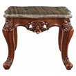 Bowery Hill Marble Top End Table with Queen Anne Legs in Walnut Finish