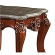 Bowery Hill Marble Top End Table with Queen Anne Legs in Walnut Finish