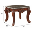 Bowery Hill Marble Top End Table with Queen Anne Legs in Walnut Finish