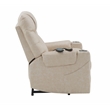 Bowery Hill Faux Leather Power Recliner with Cupholders in Light Gray