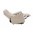 Bowery Hill Faux Leather Power Recliner with Cupholders in Light Gray