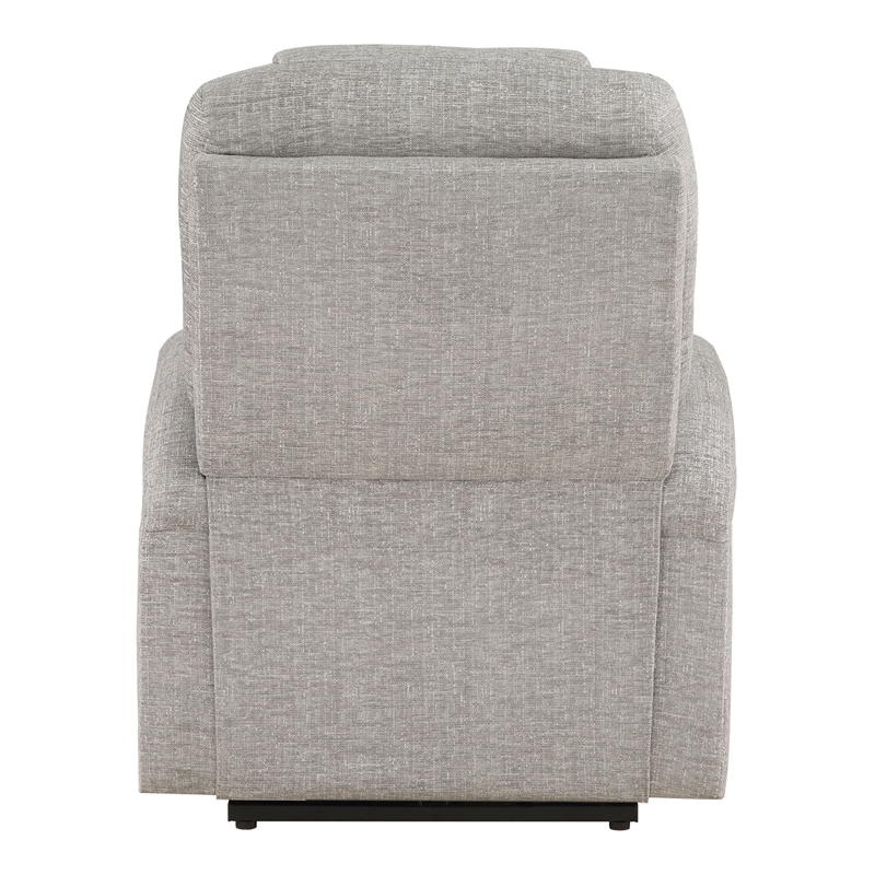 Bowery Hill Chenille Upholstered Power Lift Recliner in Light Gray