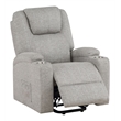 Bowery Hill Chenille Upholstered Power Lift Recliner in Light Gray
