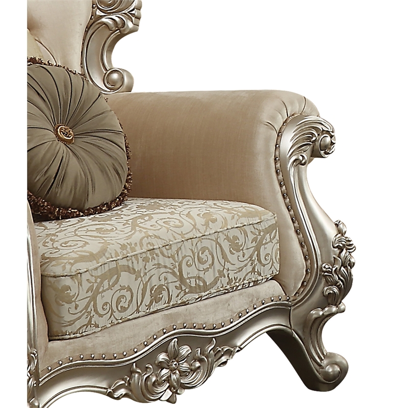 Bowery Hill Bently Upholstered Wingback Chair in Champagne Beige