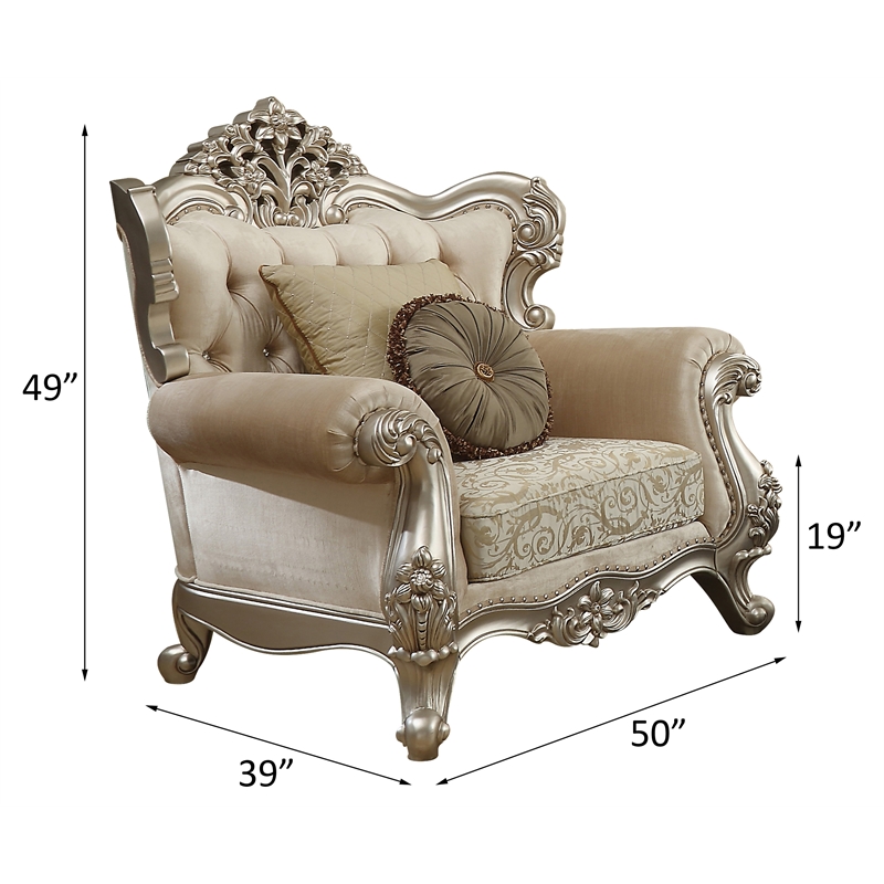 Bowery Hill Bently Upholstered Wingback Chair in Champagne Beige