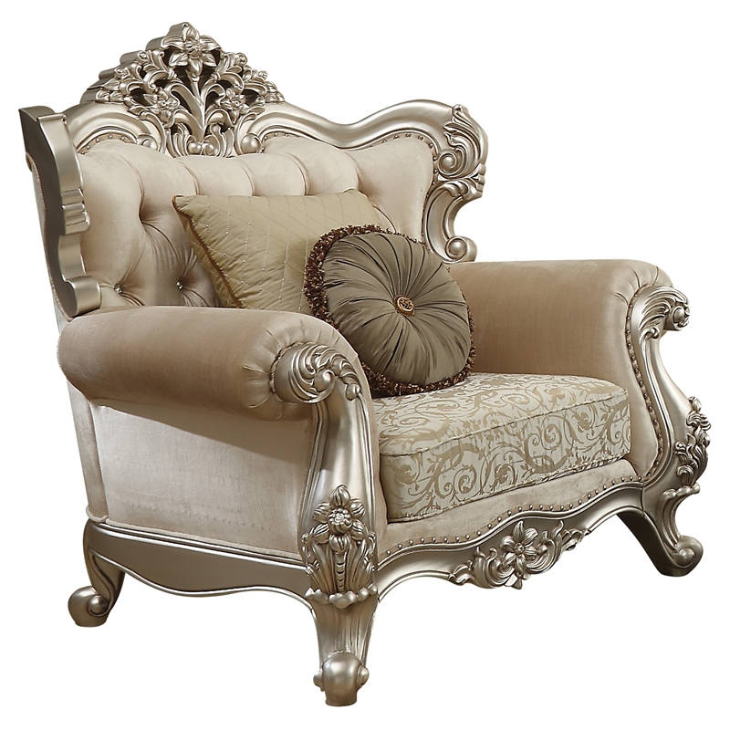 Bowery Hill Bently Upholstered Wingback Chair in Champagne Beige