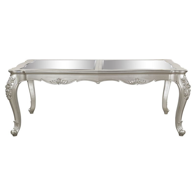 Bowery Hill Dining Table with Mirror Top and Extension Leaf in Beige