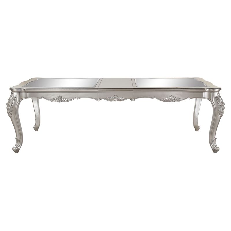 Bowery Hill Dining Table with Mirror Top and Extension Leaf in Beige