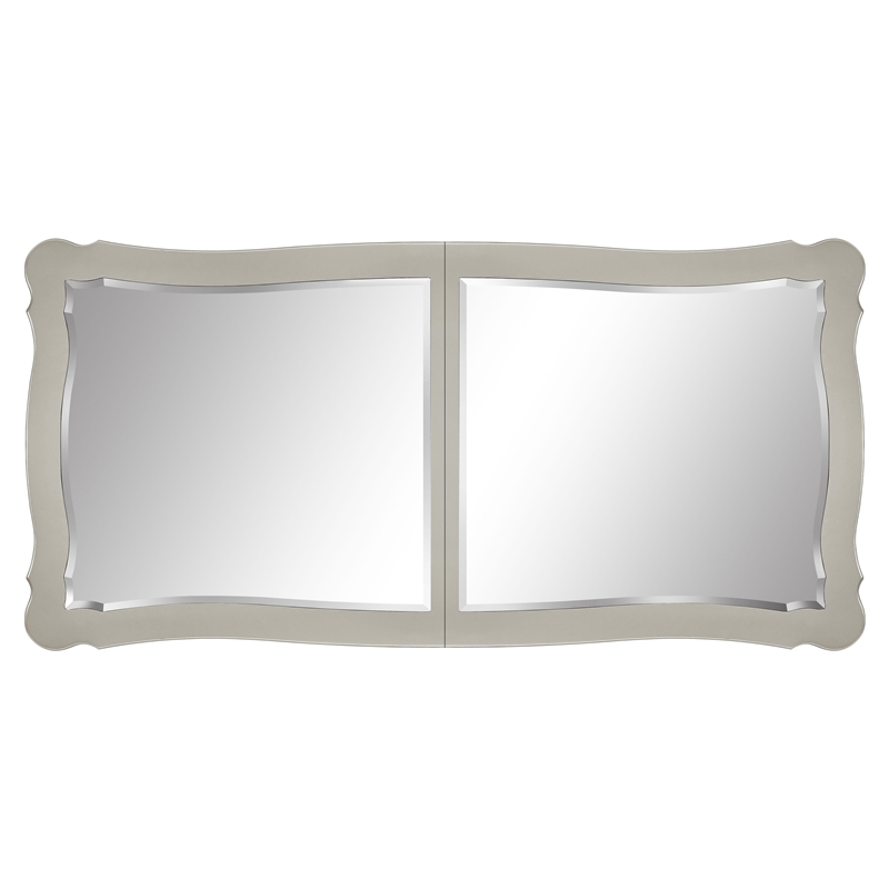 Bowery Hill Dining Table with Mirror Top and Extension Leaf in Beige