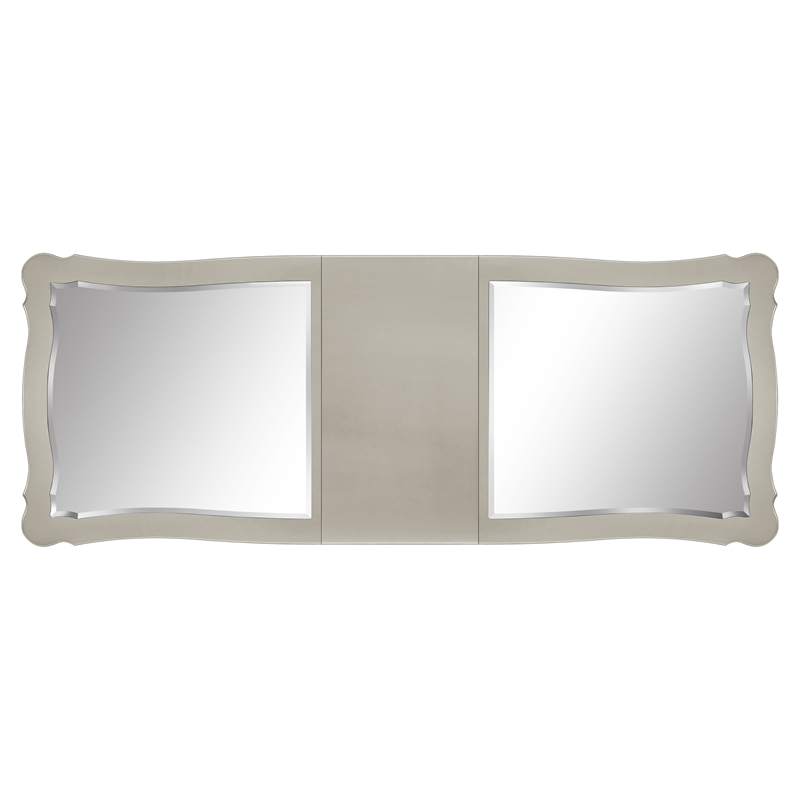 Bowery Hill Dining Table with Mirror Top and Extension Leaf in Beige