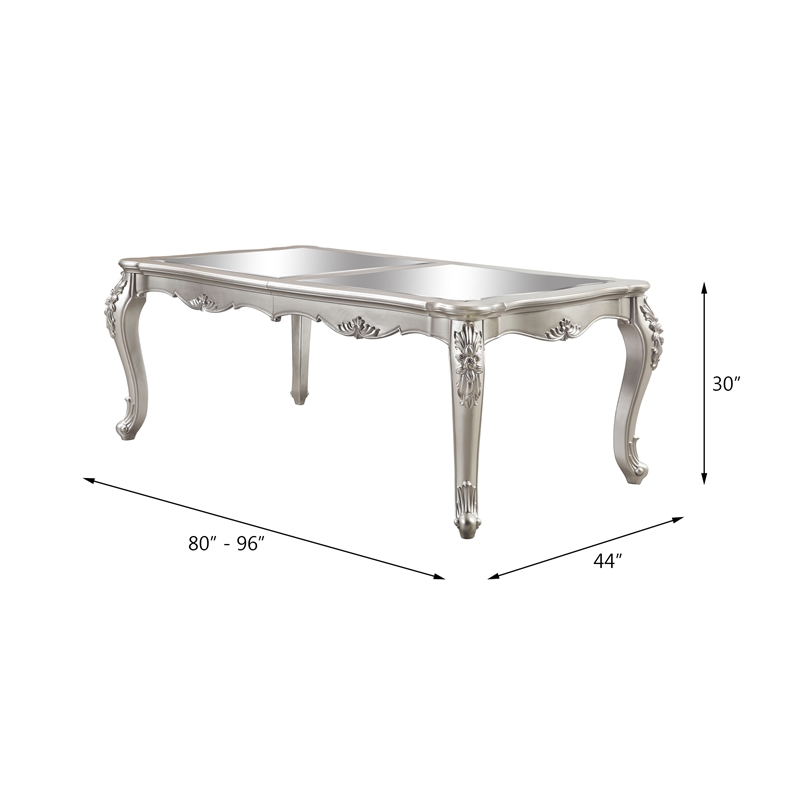 Bowery Hill Dining Table with Mirror Top and Extension Leaf in Beige