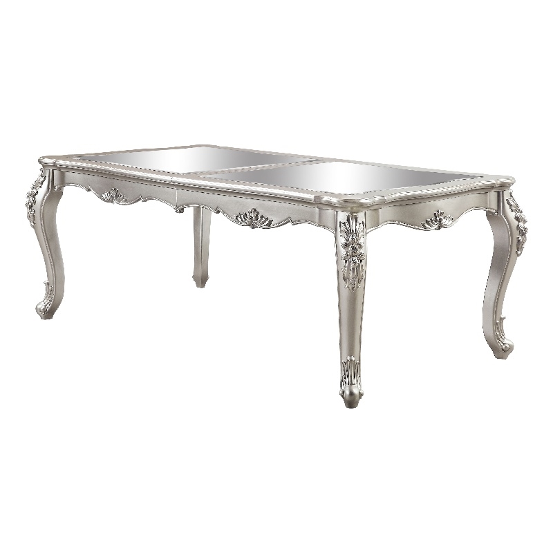 Bowery Hill Dining Table with Mirror Top and Extension Leaf in Beige