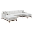 Bowery Hill Valiant Chenille Upholstered U-Shaped Sectional in Ivory
