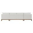Bowery Hill Valiant Chenille Upholstered U-Shaped Sectional in Ivory