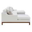 Bowery Hill Valiant Chenille Upholstered U-Shaped Sectional in Ivory