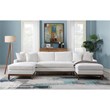 Bowery Hill Valiant Chenille Upholstered U-Shaped Sectional in Ivory
