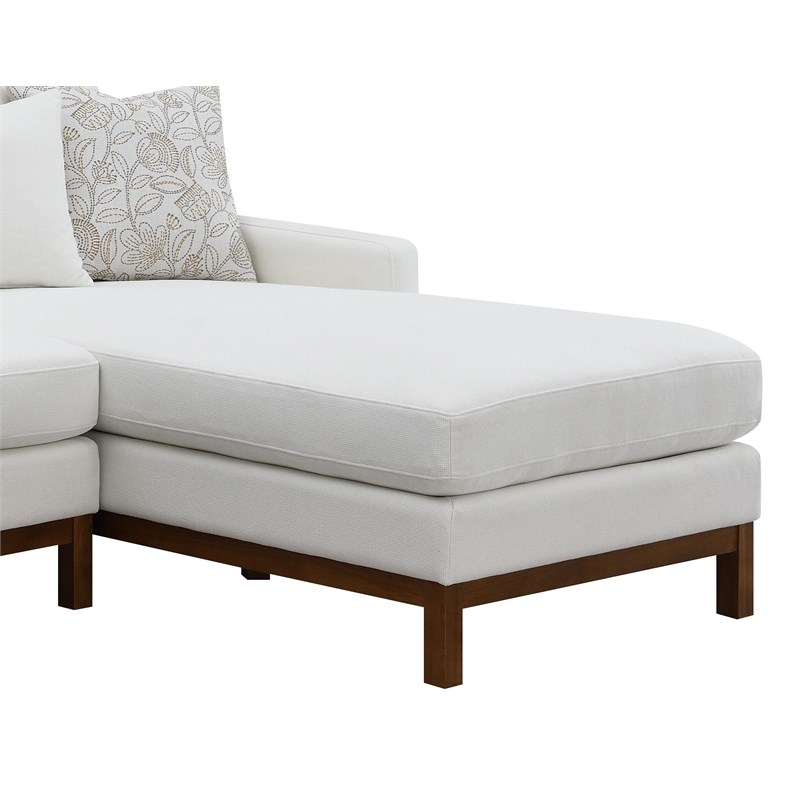Bowery Hill Valiant Chenille Upholstered U-Shaped Sectional in Ivory